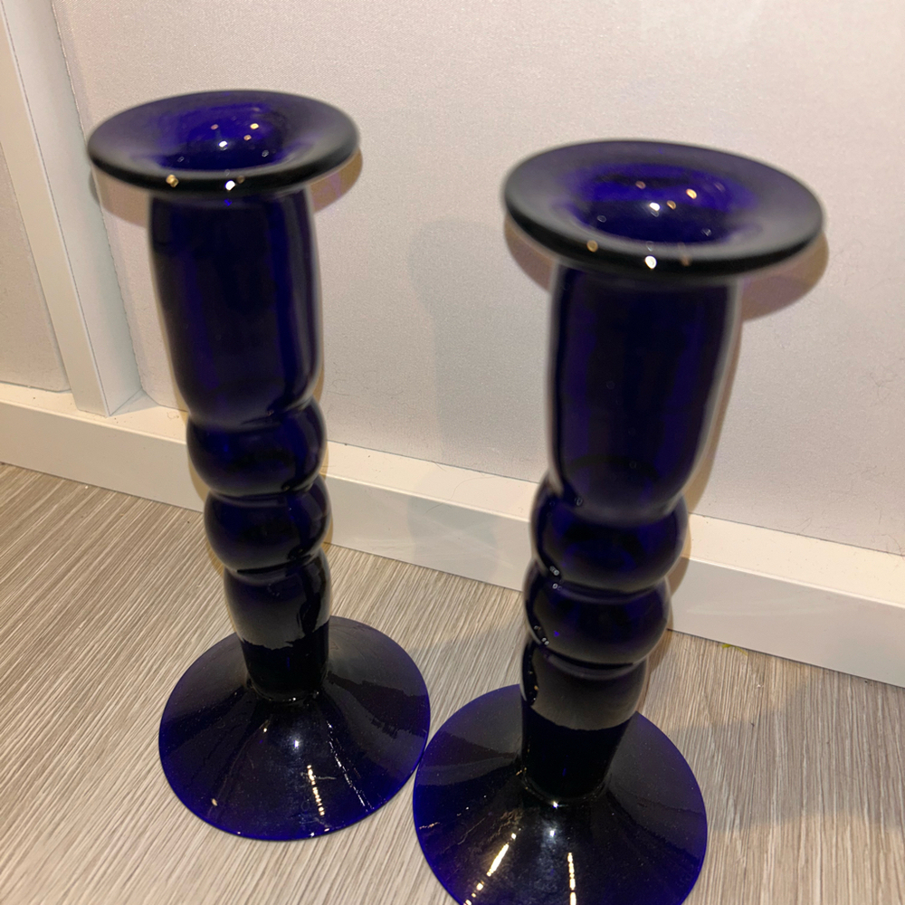 Vintage Cobalt Blue candle holders - Picture 3 of 3
